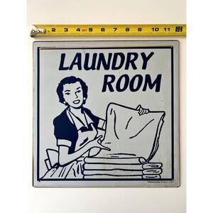 Salamander Graphix 2004 Metal Laundry Room Sign 12" x 12" Retro